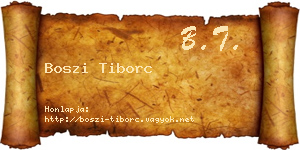 Boszi Tiborc névjegykártya